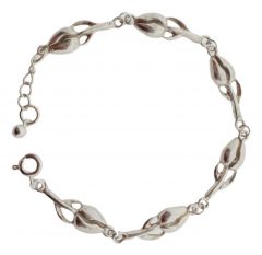 Armband verzilverde tulpen