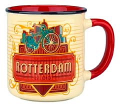 Beker vintage skyline klein Rotterdam – Rood