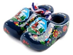 Set houten klompjes 6cm, Blauw