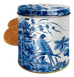 Blikje stroopwafels Delfts Blauw