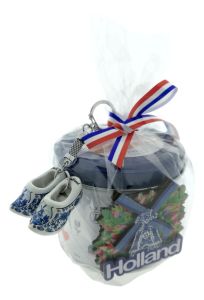 Stroopwafels in delftsblauw blik, souvenirkado