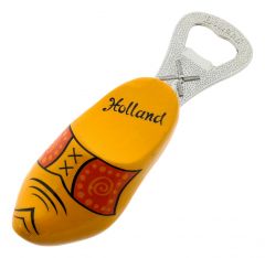 Houten klomp flesopener, boerengeel