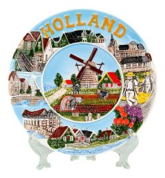 Wandbord Molen en Hollands Landschap - 20 cm