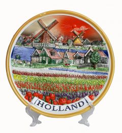 Wandbord Holland Tulpenveld, 25cm