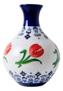 Bulb Vase with Orange Tulips