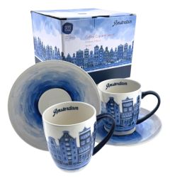 Amsterdam Koffie Kop en Schotel Set - 2 stuks