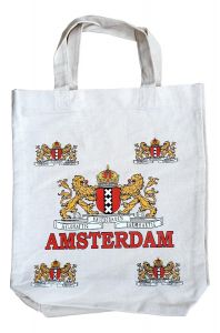 Stevige canvas tas Amsterdam Wapen, gekleurd