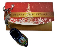 Cadeaukaartje "Merry Christmas" met sleutelhanger