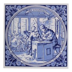 Delft blue tile - Teacher, 15 cm