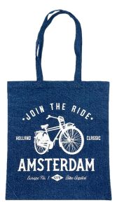 Denim Tas "Fiets Amsterdam"