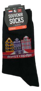 Heren Sokken "Grachtenhuizen Amsterdam - Zwart" - 40-46