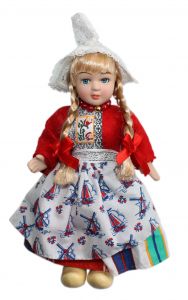 Klederdrachtpop meisje, 17cm