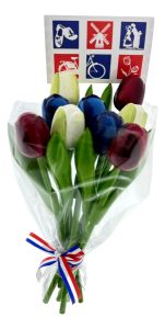 Nederlandse Vlag - Tulpen boeket met cadeaukaartje 20cm
