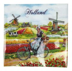 Servetten boerin op de fiets