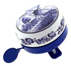 Bicycle Bell Delft Blue with Dutch Windmill Landscape, Small