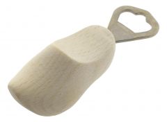 Flesopener klompje 8cm , blank hout