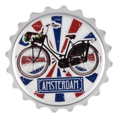 Bottle Opener Magnet Amsterdam Bicycle Flowers