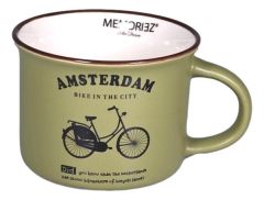 Memoriez Mug - Amsterdam Bicycle - Forest Green - Small