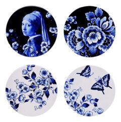Coasters Day & Night Set - Delft Blue (4 pieces)