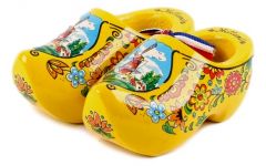 Set houten klompjes 10cm, Geel