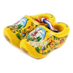 Set houten klompjes 6cm, Geel
