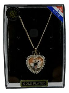 Ketting Goud "Hart met Landschap en Kristallen"