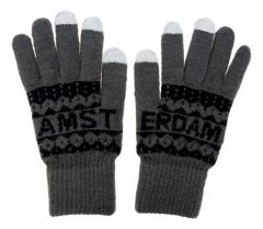 Mannenhandschoenen Graig Amsterdam Zwart / Wit/ Grijs