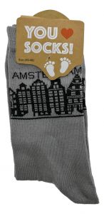 Heren Sokken "Grachtenhuizen grijs" - 40-46