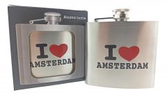 Heupfles "I Love Amsterdam"