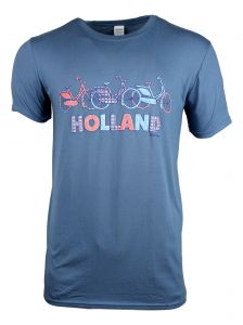 T-shirt Holland Fietsen patch, blauw