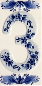 Huisnummer tegel 3