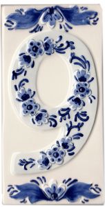 Huisnummer tegel 9