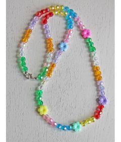 Ketting facetgeslepen acryl kralen