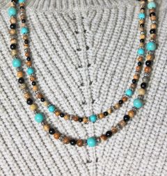 Dubbele ketting Jaspis en Agaat