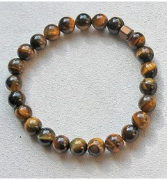 Armband 8mm Tijgeroog kralen