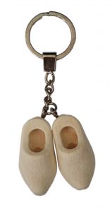Sleutelhanger 2 blanke houten klompjes