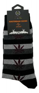 Heren Sokken "Amsterdam Cannabis" - Zwart