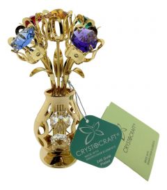 5 Tulpen in vaas, gekleurd, met Swarovski kristallen