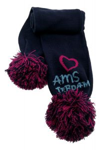 Kindersjaal "Love Amsterdam" Blauw/Roze