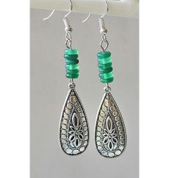 Oorbellen druppelhanger met jade