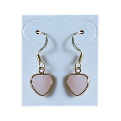 Oorbellen kleine rozekwarts hartjes