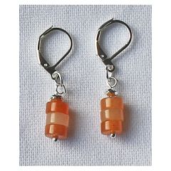 Oranje Aventurijn oorbellen, schijfjes