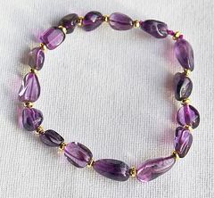 Armband Amethist onregelmatige kralen, 17cm