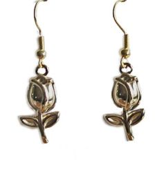 Oorbellen tulpje, goldplated roestvrij staal