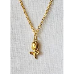 Ketting met roestvrij stalen goudkleurig tulpje