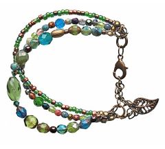 Armband facetgeslepen kralen, 3 rijen