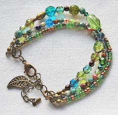 Armband facetgeslepen kralen, 3 rijen