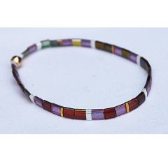 Bracelet Miyuki Tila lidht amethyst and wine red