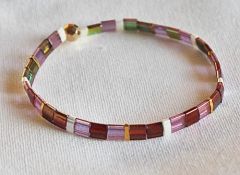 Miyuki Tila armband lichte amethist kleur en wijnrood