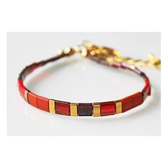 Miyuki Tila armband verschillende rode kleuren
